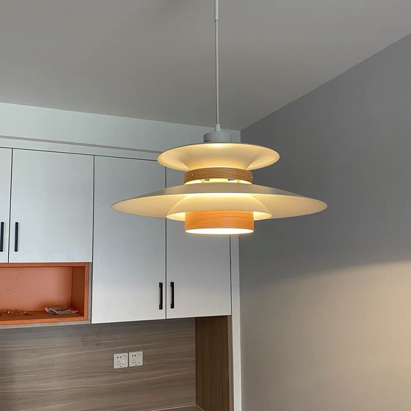 Simplicity Nordic Style Hanging Pendant Lamp, 2-Tier Zinc Single Pendant Lights for Living Room