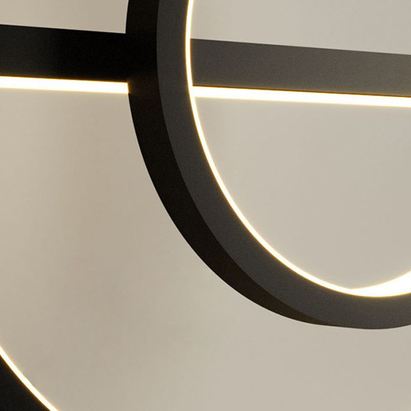 3-Lights Geometric Island Light Modern Metal LED Island Pendant for Living Room