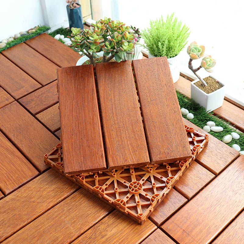 Classic Wood Deck Tiles Interlocking Composite Patio Flooring Tiles