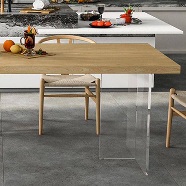 Moderner Esstisch Rechteck Holz für Holz mit Acrylbasis