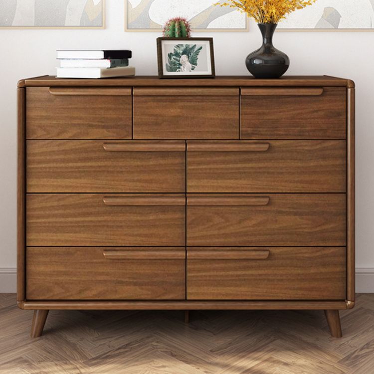Mid-Century Modern Accent Chest with Rubberwood Legs Rectangle Chest