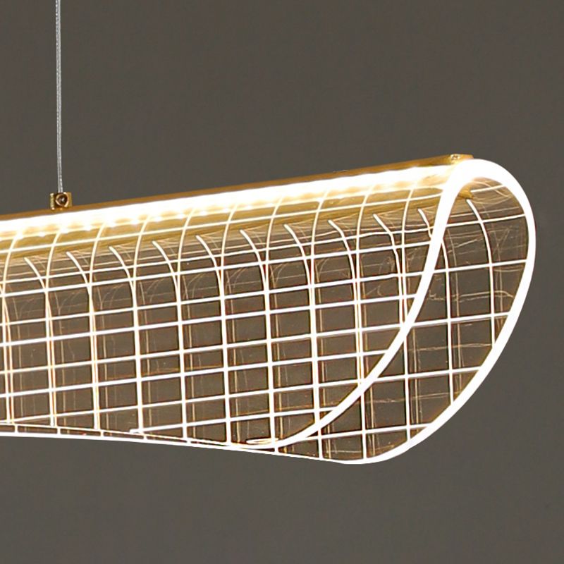 Modern Pendant Light Transparent Island Lighting Metal 1 Light Island Light Fixture in Black