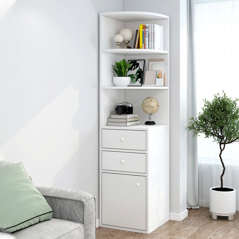 Contemporary 1 Door Accent Cabinet Corner Straight Legs Storage Cabinet