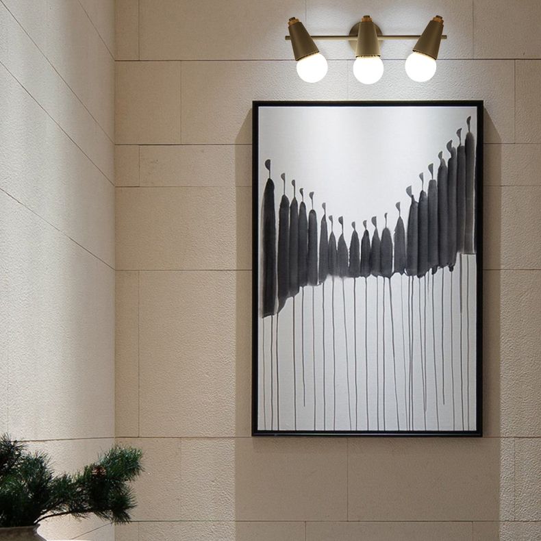 Modern Wood Wall Sconce Geometric Shape Wall Light with Metal Shade for Bedroom
