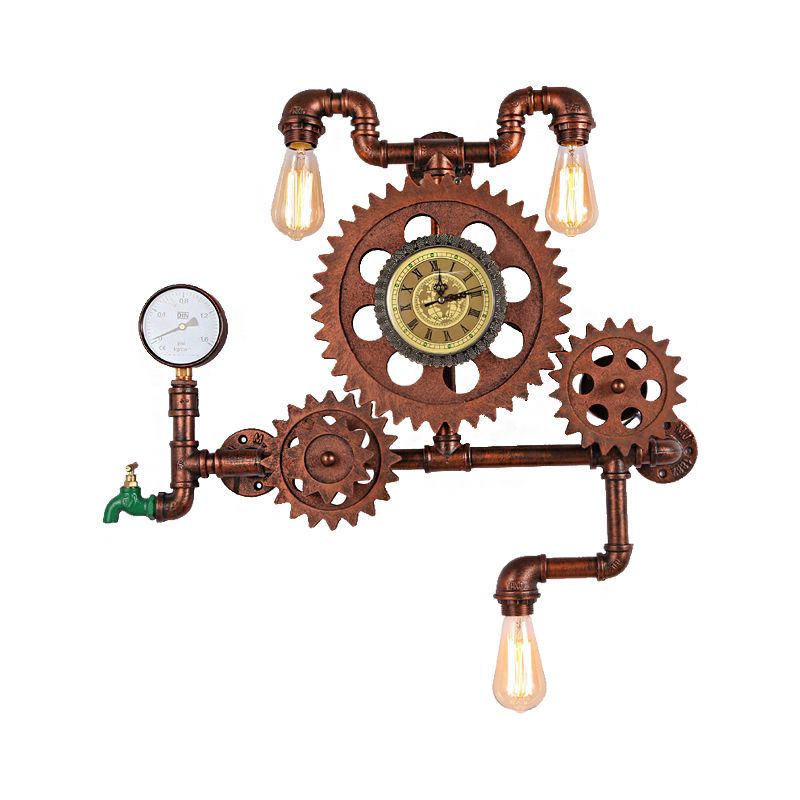 Metallwasserrohrleitungsleuchte Industrielle 1 Leichte Innenwandlampe in verwitterter Kupfer