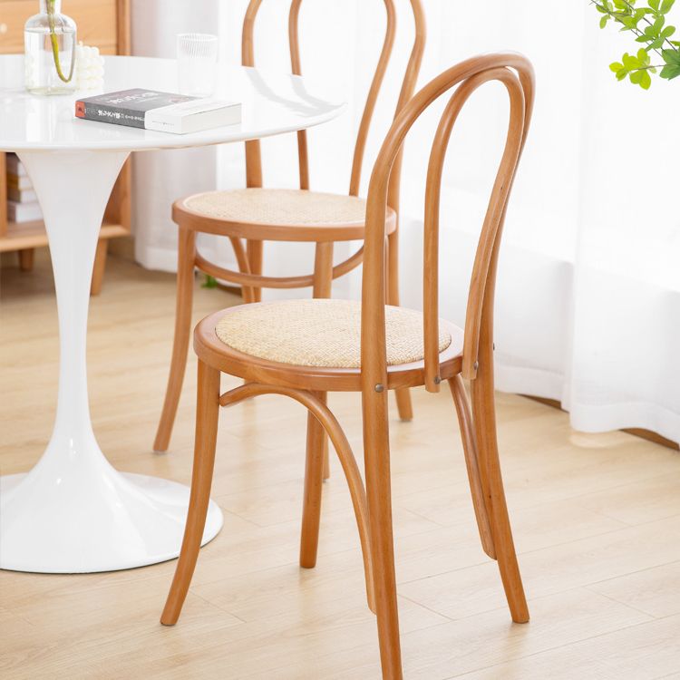 Chaise de salle à manger en bois massif de style traditionnel, chaise latérale à dossier à lattes
