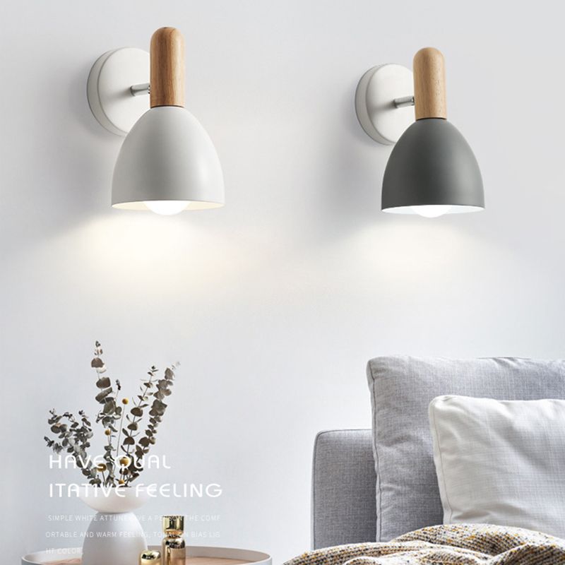 Nordic Style Iron Wall Mount Light Bell Shape Colorful Wall Lamp for Living Room