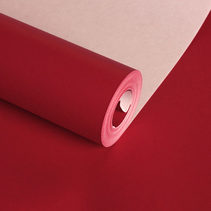 Minimalist Solid Color Wallpaper Roll Stain Resistant Wall Covering for Living Room