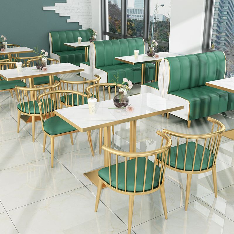 Glam Style 1/2/3/5 Pieces Dining Table Set Metal Dining Room Furniture Set