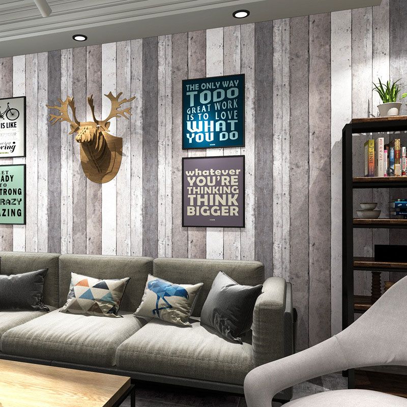 Neutral Color Nostalgic Wall Art 990 Wood Effect Wallpaper Roll for Coffee Shop Decoration