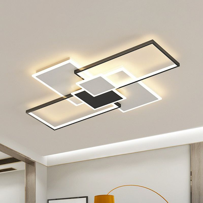 Splicing Rectangle LED Flush Mount Light Simplicity Acrylic Living Room Flush Mount Ceiling Light