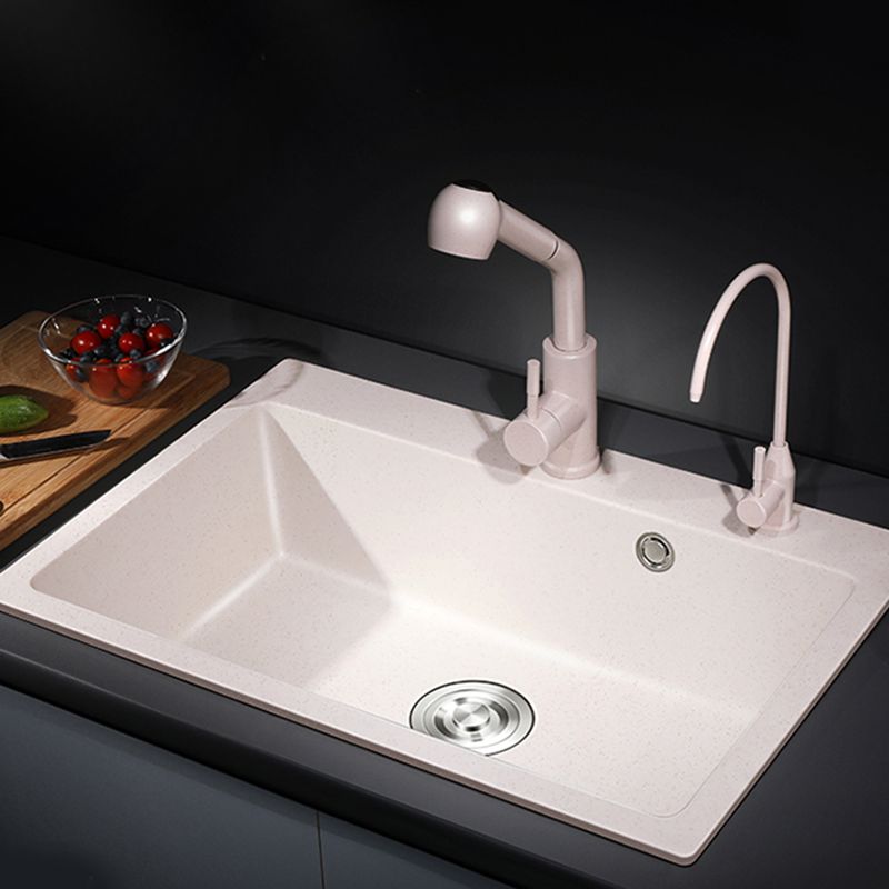 Single Bowl Kitchen Sink Quartz Modern Kitchen Sink with Strainer