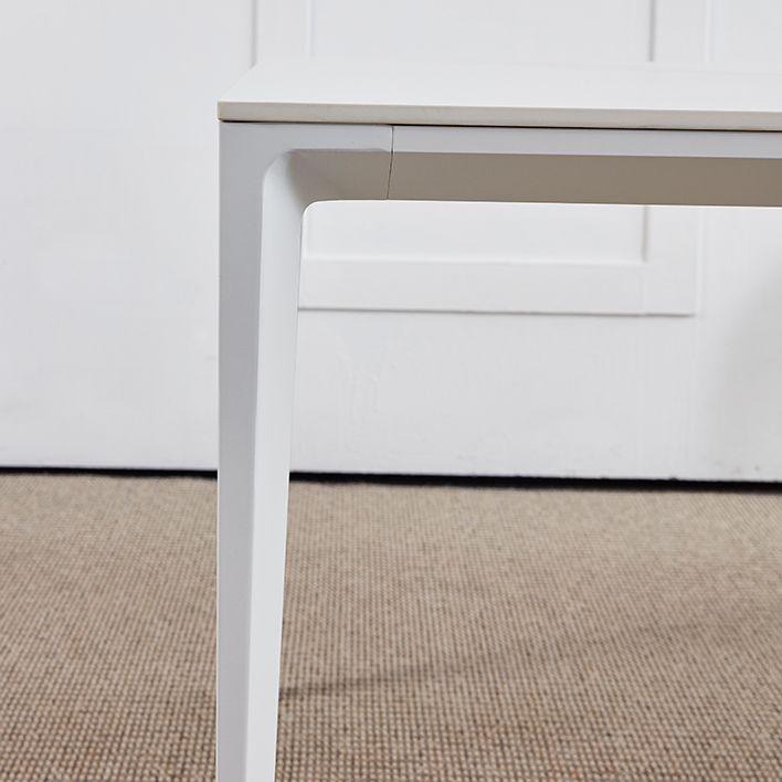 Conjunto de comedor de comedor estándar de piedra sinterizada contemporánea Juego de comedor de cocina en blanco