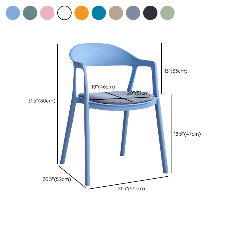 Nordic Style Matte Finish Plastic Armless Dining Chair for Home