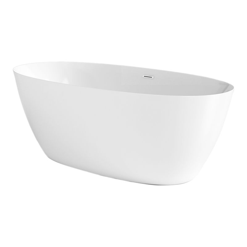 Modern Oval Bathtub Freestanding Acrylic Soaking Back to Wall Bath