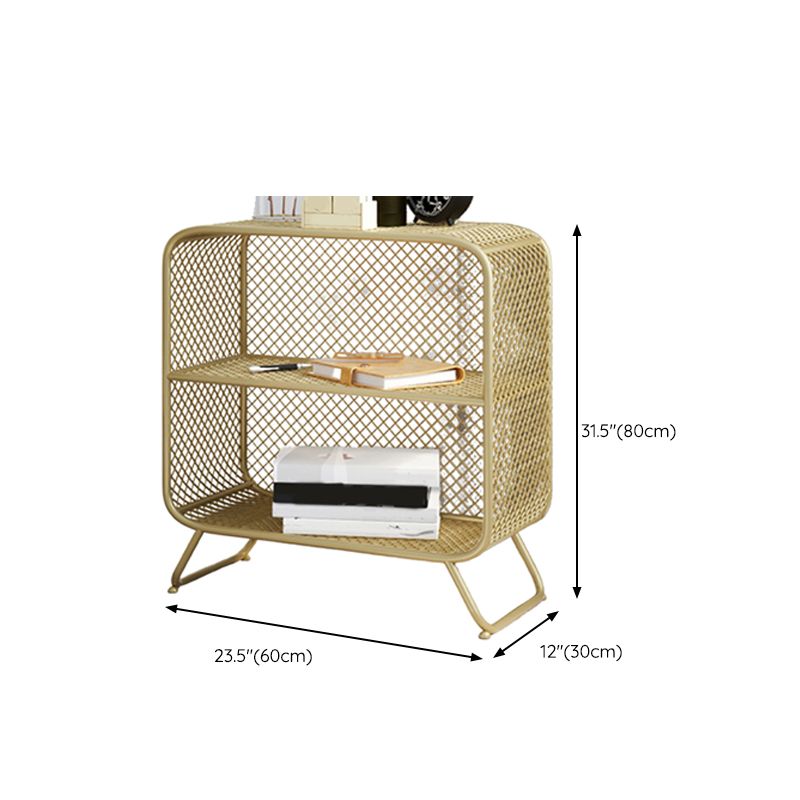 Closed Back Bookshelf Standard Metal Glam Bookcase with Shelves