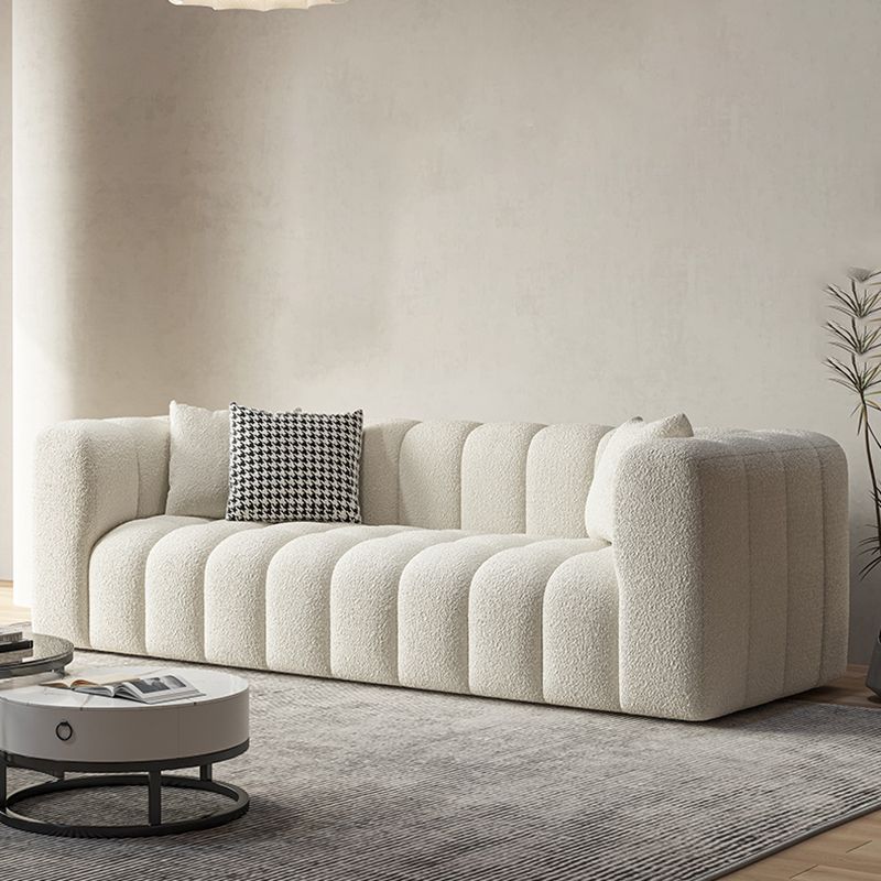 Square Arm Sofa Scratch Resistant Living Room Seating with Pillows