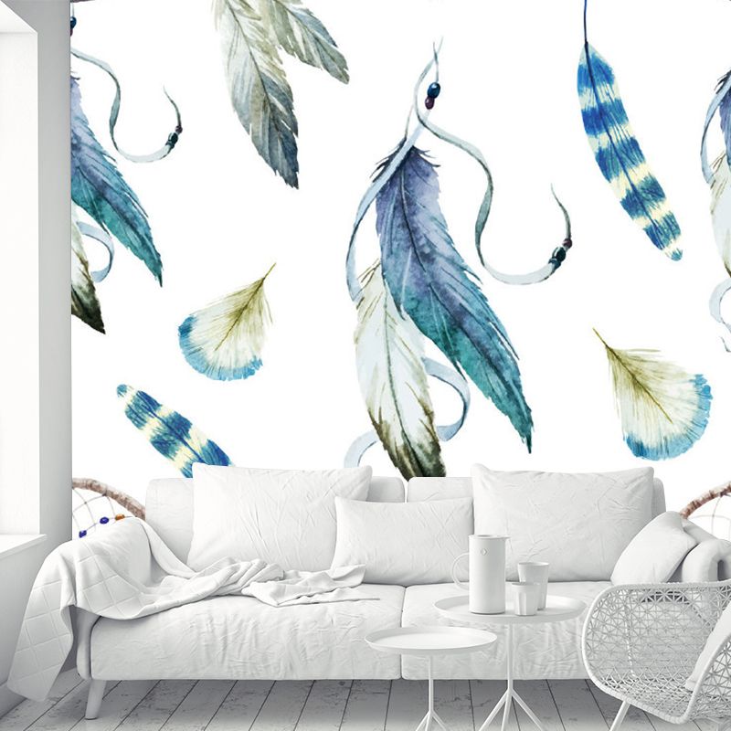 Feather Wall Paper Murals Dream Catcher Contemporary Water Resistant Wall Covering