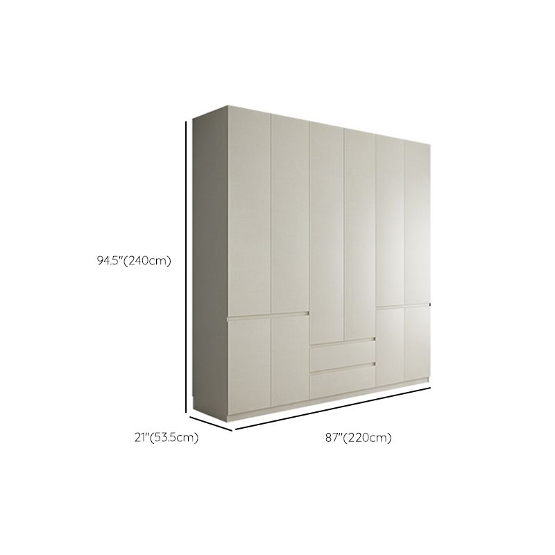 Wood Wardrobe Cabinet with Shelves Hinged Wardrobe Armoire for Home