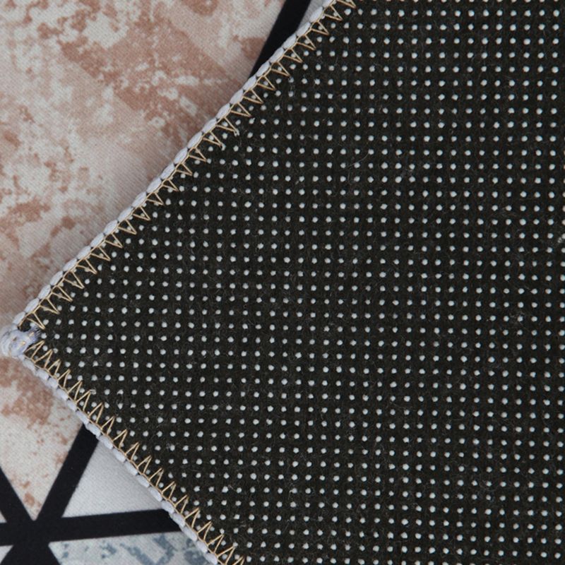 Grey Modern Area Carpet Geometric Pattern Polyester Area Rug Anti-Slip Washable Rug for Home Decor