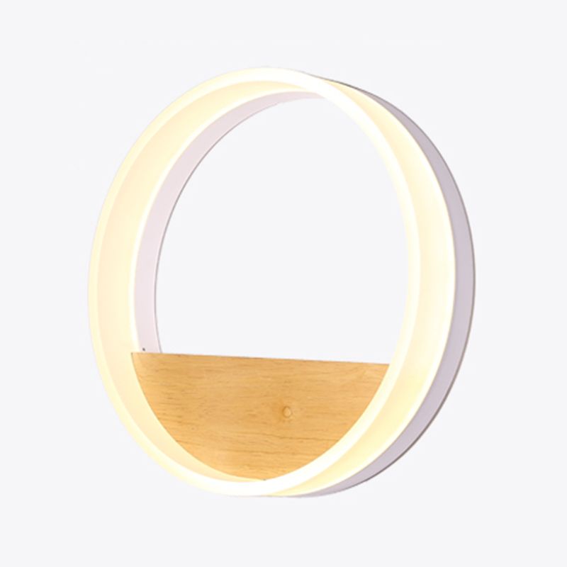 Moderne stijl ronde wandlampen hout 1 lichte wandlampen (decoratie niet inbegrepen)