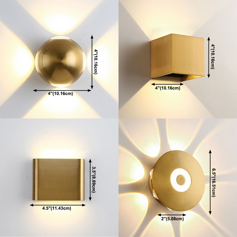 Stile moderno in alluminio Luce a parete geometrica Pronzo a parete a LED per camera da letto