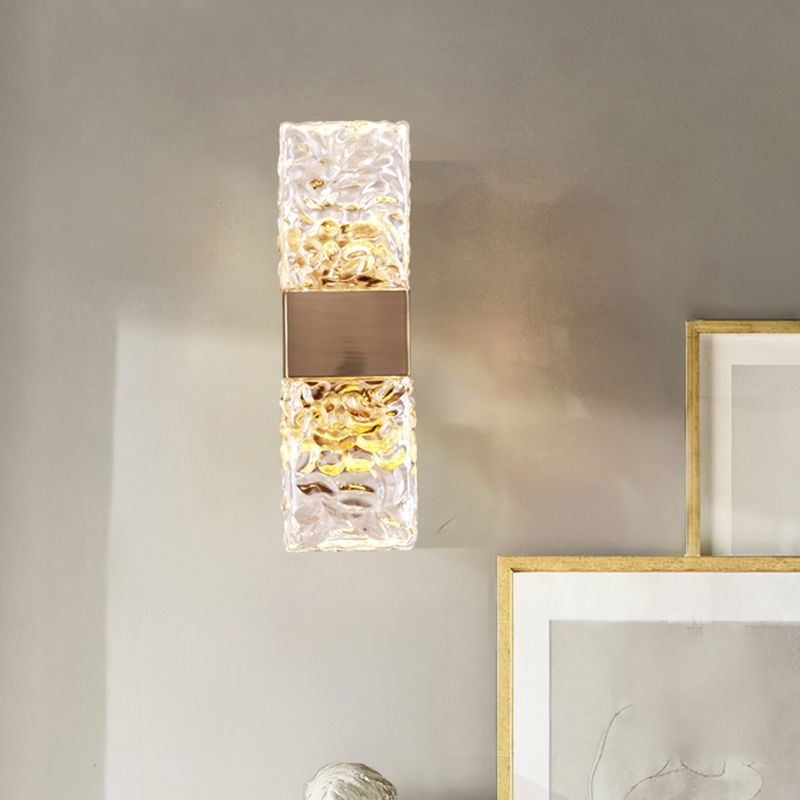 Crystal Shade Wall Light Sconce Modern Rectangle Shade Wall Lighting for Bedroom