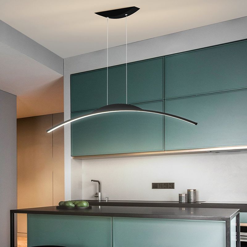 Linear Island Pendant Lights Modern Metal 1 Light for Dining Room