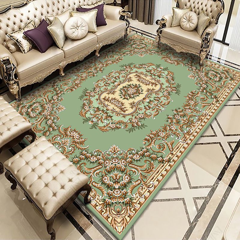 Minimalist Carpet Medallion Printed Antique Carpet Polyester Area Rug with Non-Slip Backing