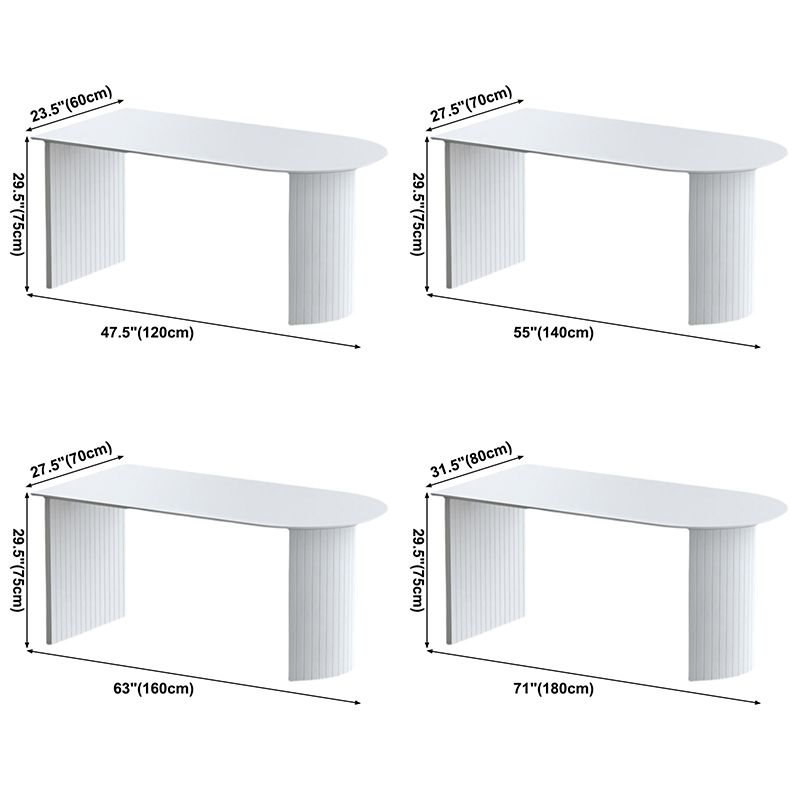 Mesa de comedor de forma irregular blanca, mesa isla de madera con pedestal doble para restaurante
