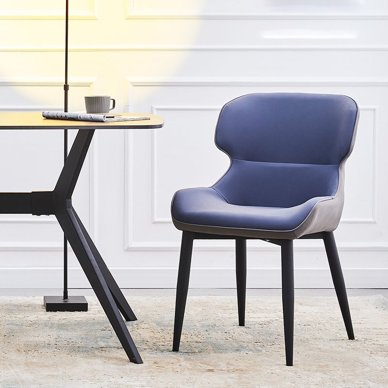 Contemporary Style Kitchen Metal Dining Chairs Dining Wingback Arm Side Chairs