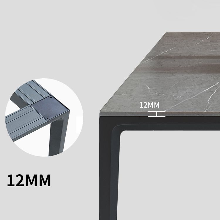 Mesa de comedor de piedra sinterizada Mesa de 4 patas de estilo industrial para comedor
