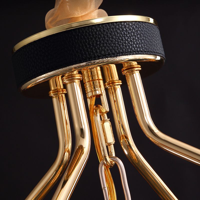 Éclairage de salle à manger moderne lustre circulaire suspendue suspendue cristal