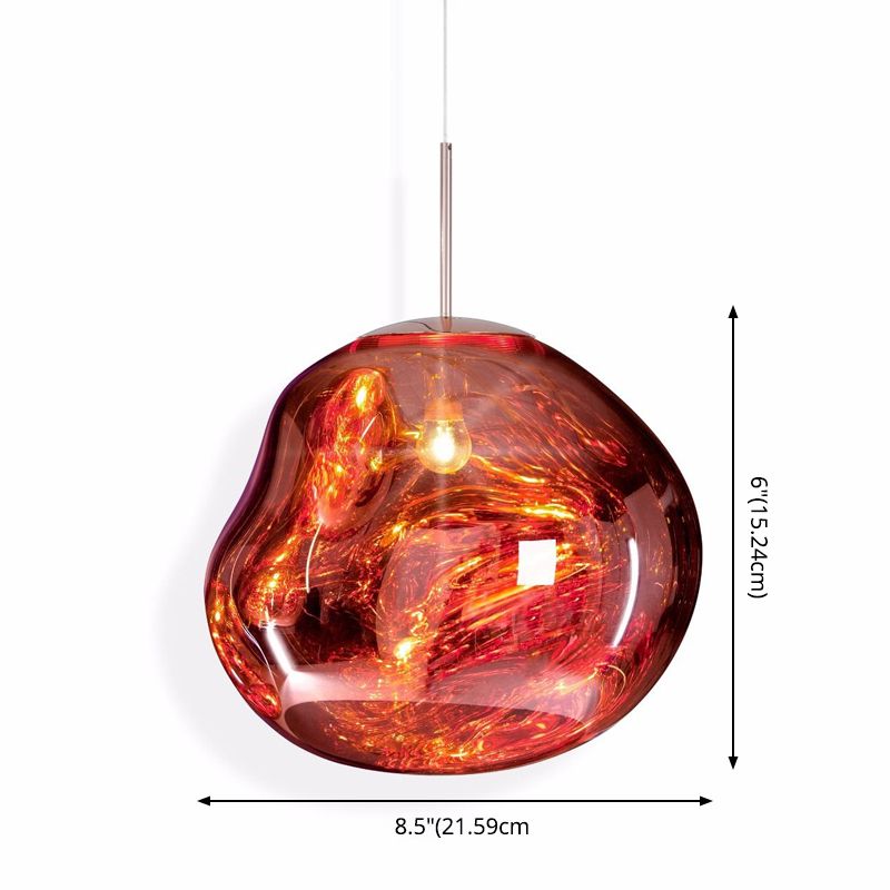 1-Ligth Mouth-Blown Glass Pendant Lighting Fixtures Minimalism Ceiling Pendant for Living Room