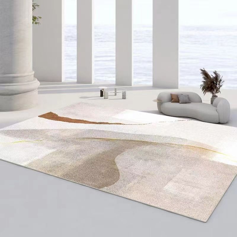 Brown Graphic Rug Polyester Casual Rug Non-Slip Backing Rug for Drawing Room