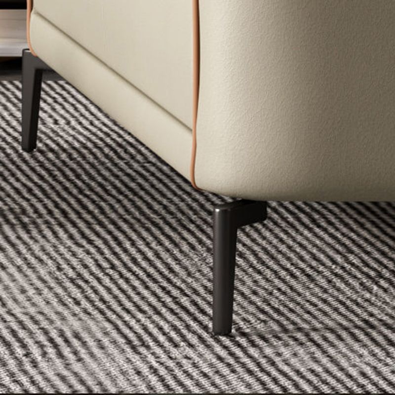 25.59" D x 25.59" H Faux Leather Sofa Tuxedo Arm Tight Back Sofa