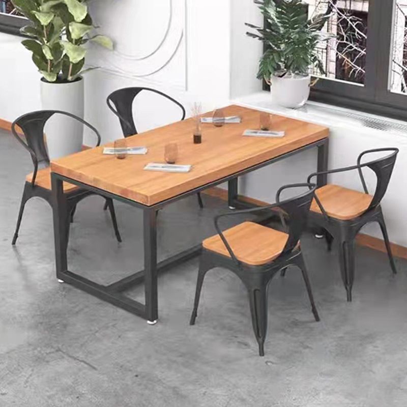 Industrial Rectangle Dining Table Set 1/4/5 Pcs Dinette Set for Home