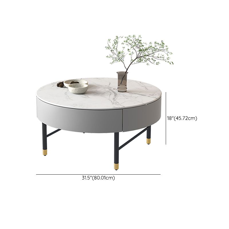 Modern Round Nesting Coffee Table Set Frame Coffee Table with Storage