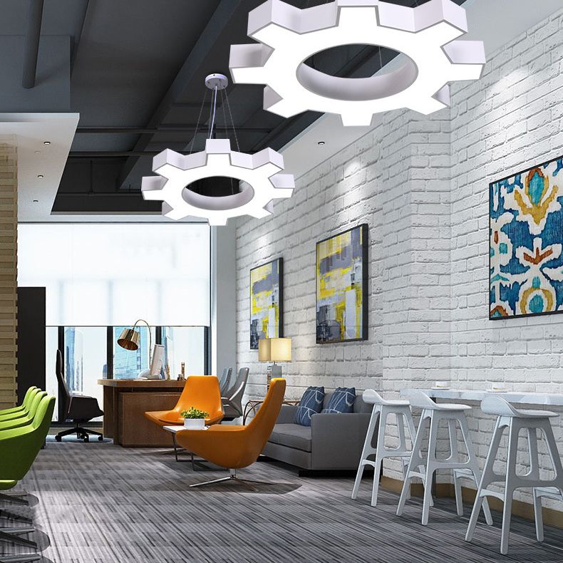 Luce a sospensione in palestra a forma di ingranaggio Acrilista Acrilista LED Apparecchi di illuminazione a soffitto