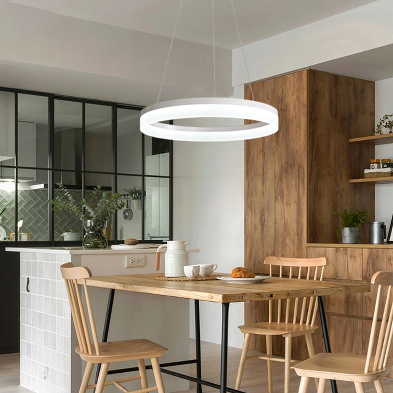 Single Tier Pendant Light Fixture Modern Circular Chandelier Lighting