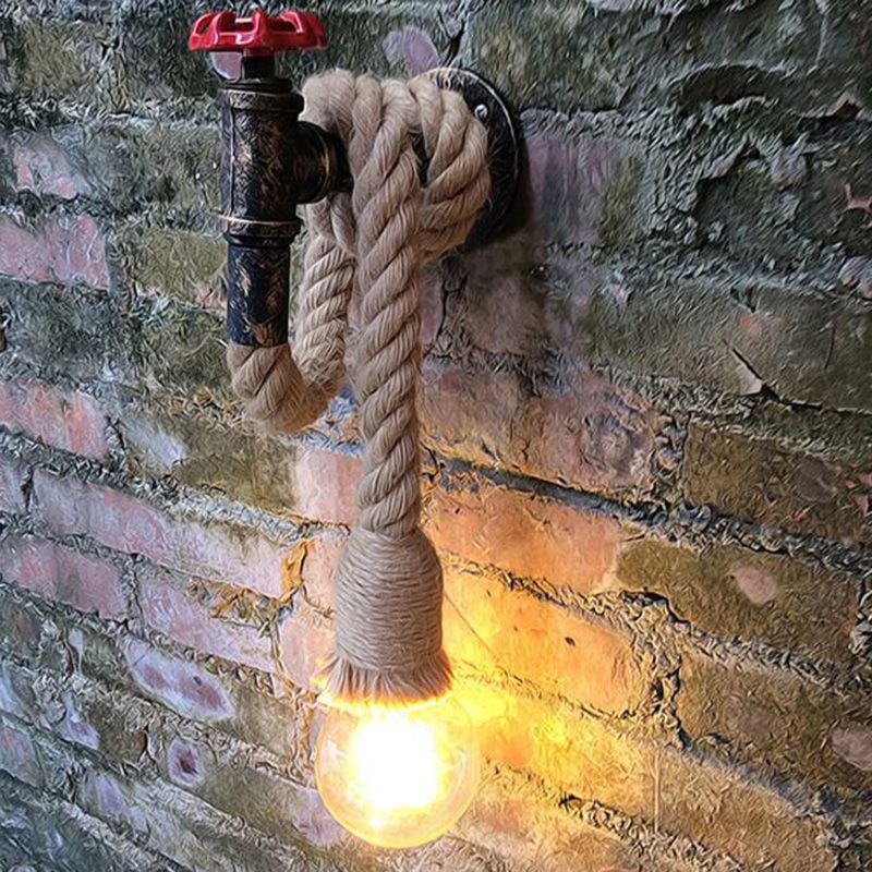 1-licht Water Tap SCONCE LICHTING INDUSTRIËLE ZWART ZWARTE IJZER WAND LICHTBRIJFTE MET TOOP SOCKET