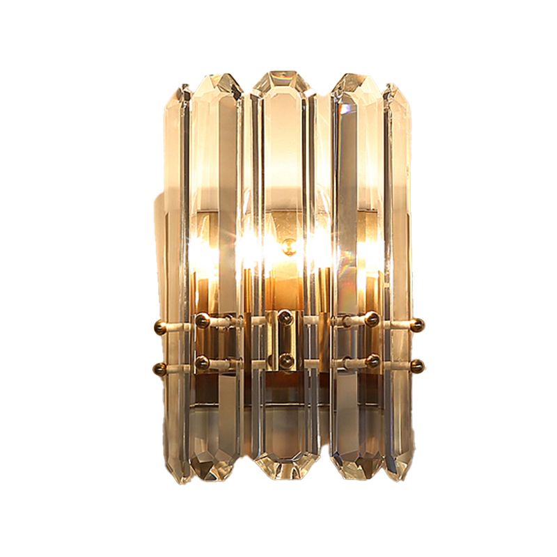 Modern Style Geometry Shape Wall Light Crystal 2 Light Sconces for Bedroom