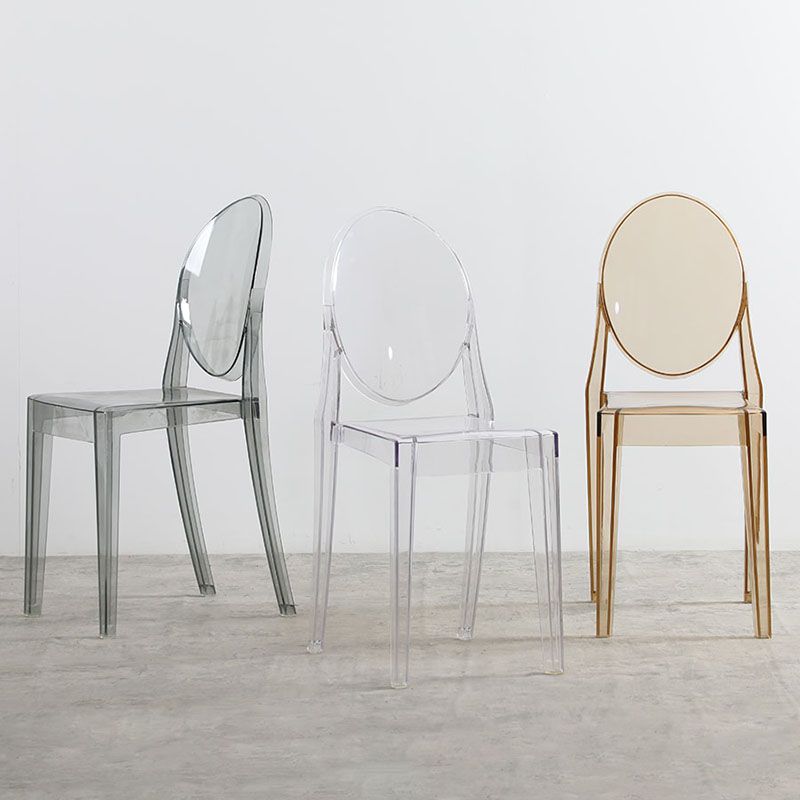 Diseño escandinavo apilable de plástico que cena la silla lateral abierta de la parte posterior de la silla sin brazos