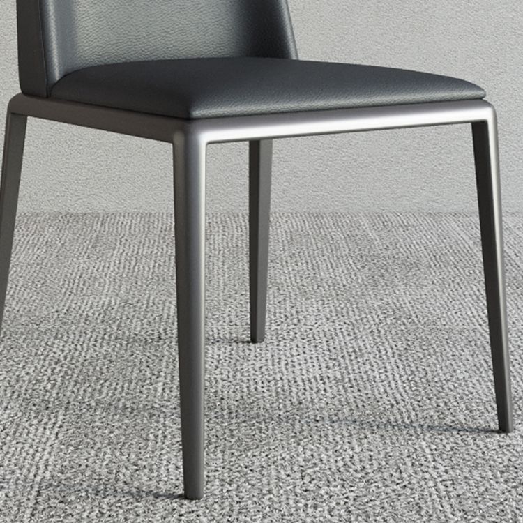 Silver Leg Contemporary Faux Leather Dining Room Chair for Home