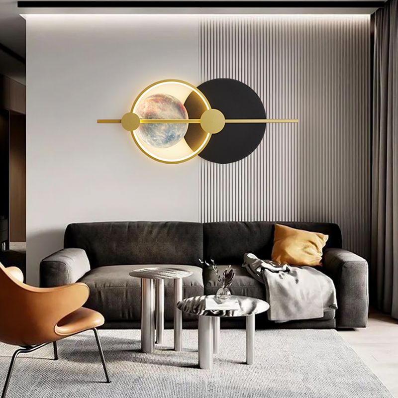 Geometry Shape Metal Wall Light Modern Style Single Light Wall Mount Lighting