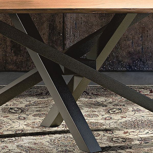 Rectangle Luxury Style Dining Table Solid Wood Fixed Table for Kitchen