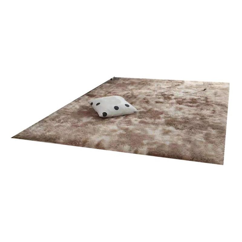 Simplicity Area Carpet Funky Tie Dye Carpet Polyester Shag Rug with Non-Slip Backing