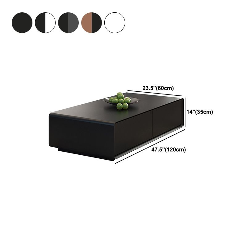 Modern Style Rectangular Wooden Table Abstract Base Coffee Table