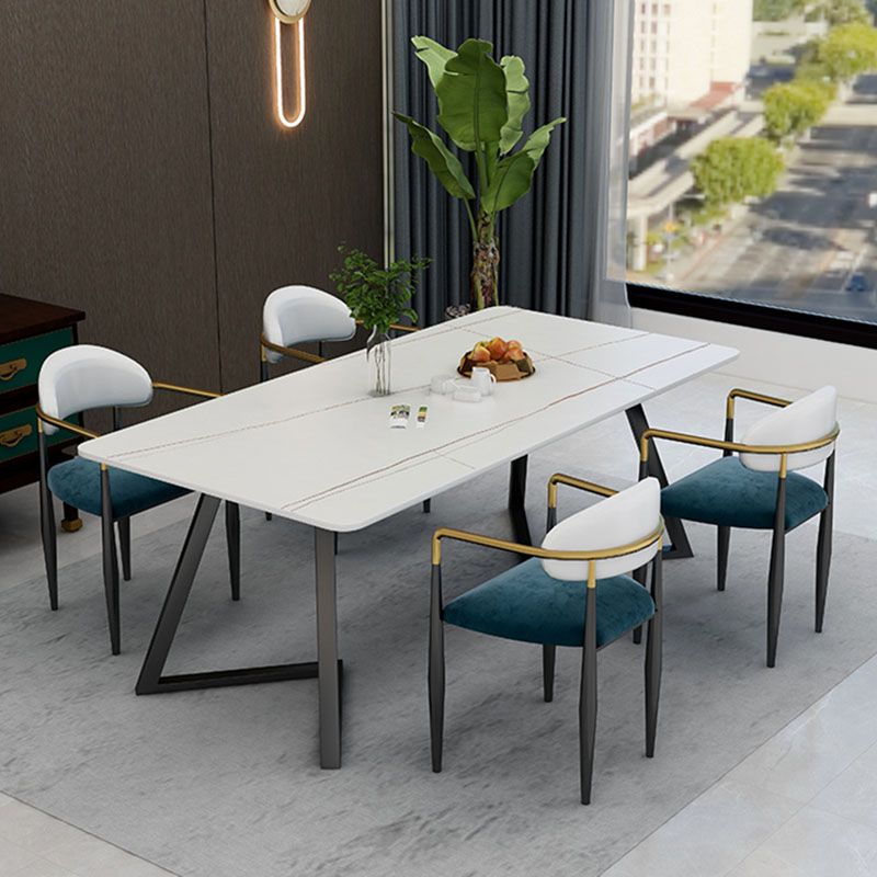 Scandinavian Metal Upholstered Counter Stools Armed Bar Stools with Footrest