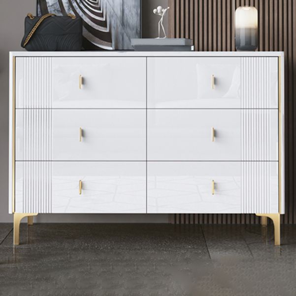 Glam Wood Chest with Stone Top Chest with Drawers for Bedroom